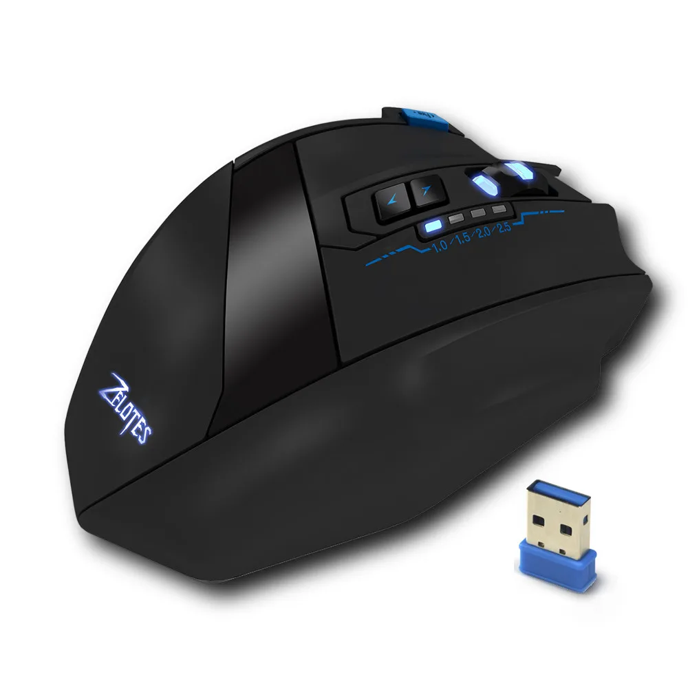ZELOTES F-15 Gaming Mouse 2.4GHz Optical 2500 DPI Wired Wireless Dual Mode Gamer Mice for PC Laptop (4)