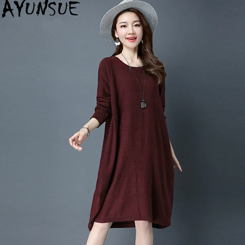 Kj366 Taille Longues Vert Femmes Manches Plus Chandails En Wine Robe PkZiXuO