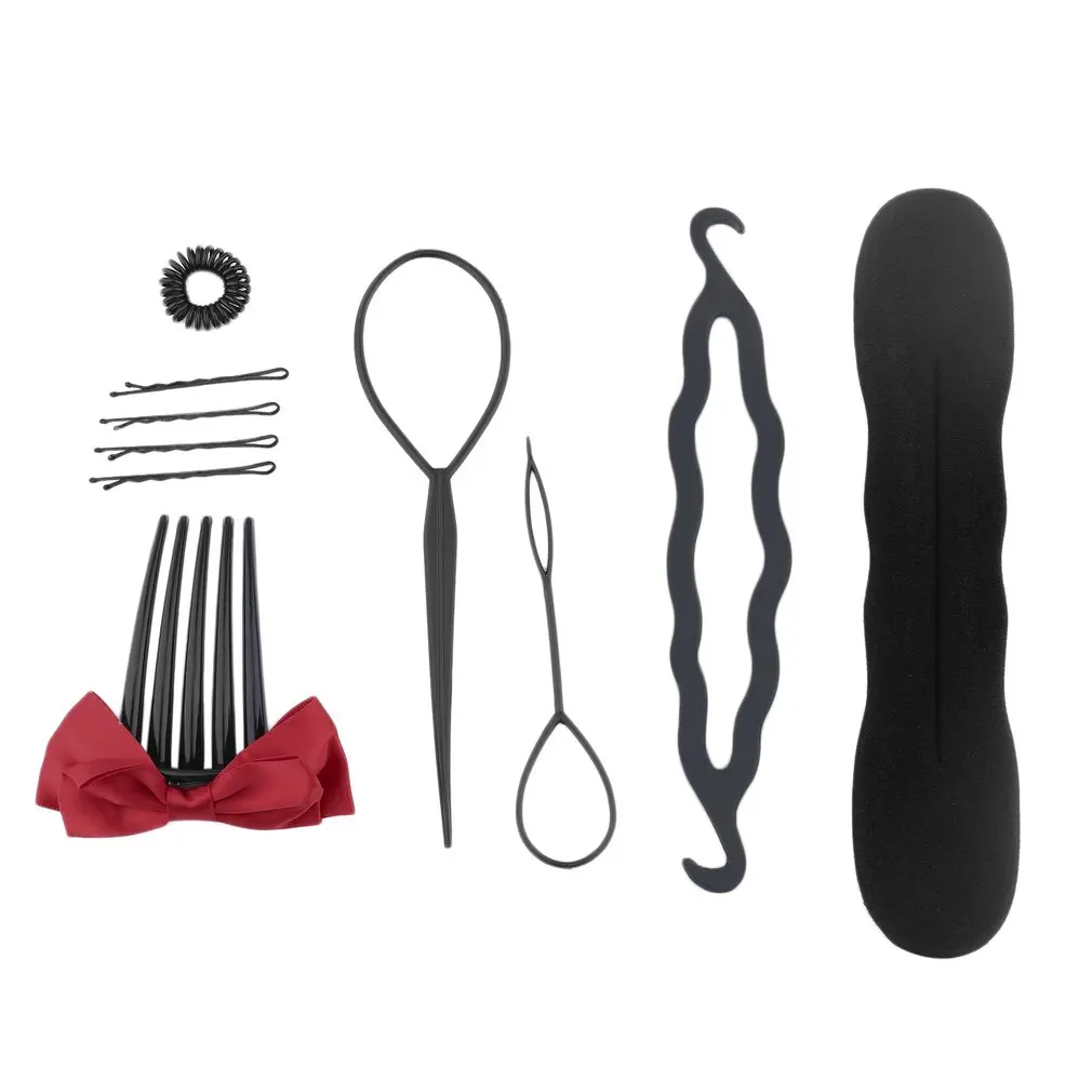 Goede 10 stks set Magic Hair Accessoires Braiders Haar Pin Bun Roller Maker Haar Vlechten Twist Curler Fashion Styling Tool