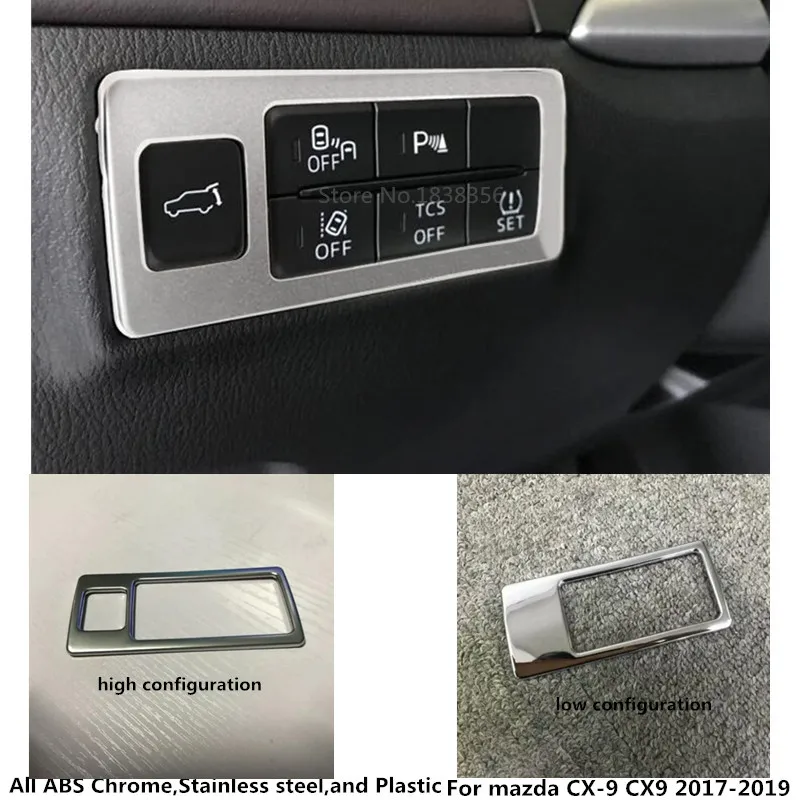 

For Mazda CX-9 CX9 2017 2018 2019 car detector stick styling inner cover ABS Chrome front head light switch trim frame lamp 1pcs