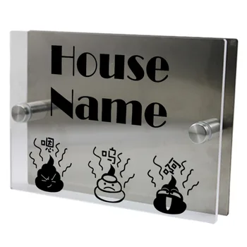 

Spoof Outdoor Signs Personalized Modern House Address Number Door Sign Plaque Street Acrylic Transparent Glass TOP