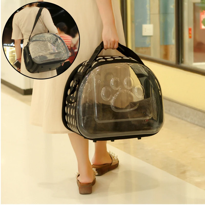 Pet Messenger Bag Small Dog Travel Handbag Transparent EVA Material Folding Chihuahua Carrier