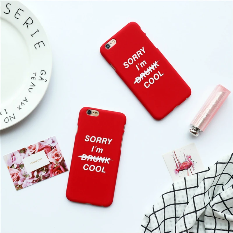 

Fashion Letter Sorry Phone Case for coque iphone 7 Ultra Thin Matte Protection Case For iPhone 6 plus case for Iphone 8 Cover