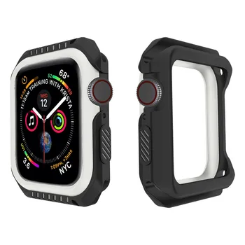

CARPRIE Silicone Case Cover Soft Silicone 2 in 1 Two-Tone Bumper Case Cover For Watch Series 4 8d1102 Dropship
