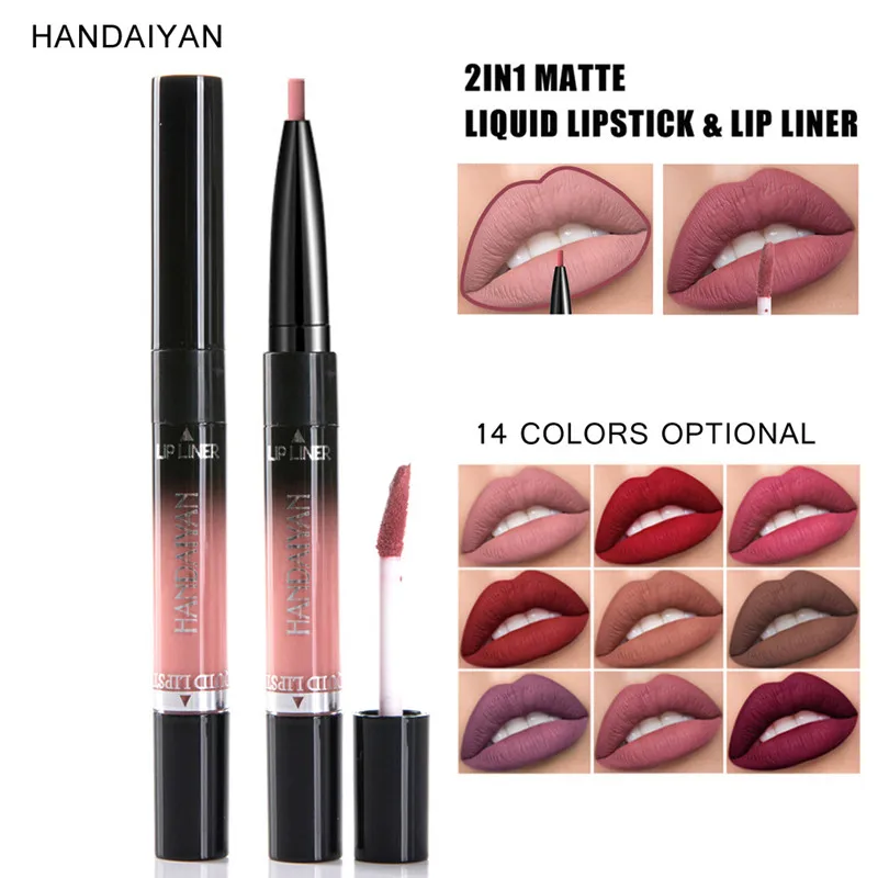 

HANDAIYAN 14 Color Lipstick Charm Velour Matte Lip Gloss Waterproof Red Lip Long Lasting Metallic Gloss Nude Lip Stick Makeup