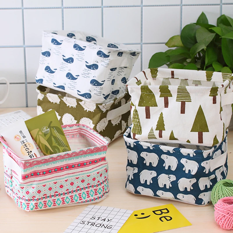 

Desktop Storage Basket Fashion Home Organizer Sundries Underwear Toy Storage Box Cosmetic Book Organizer Stationery Container