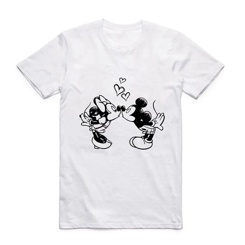 

Mickey Mouse On behalf of love Funny Print Creative Cartoon Cute Pattern Summer Short Sleeve Modal Women T-shirt