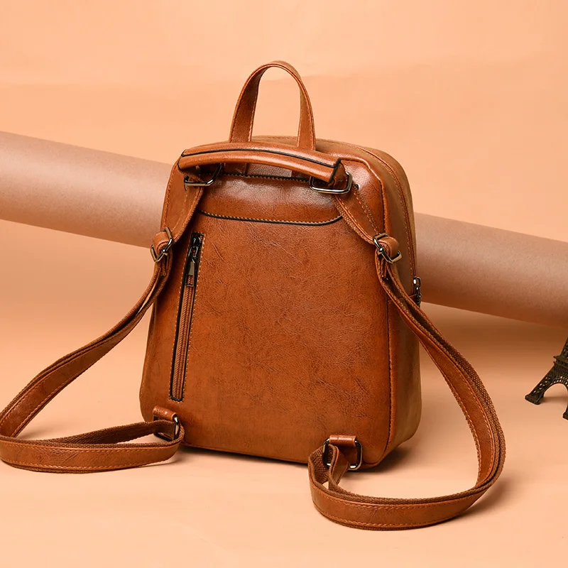  Women Backpacks Bags Leather Backpack Small Backpack Korean Fashion Bag Leisure PU Shoulder Bag Fem - 33000269167