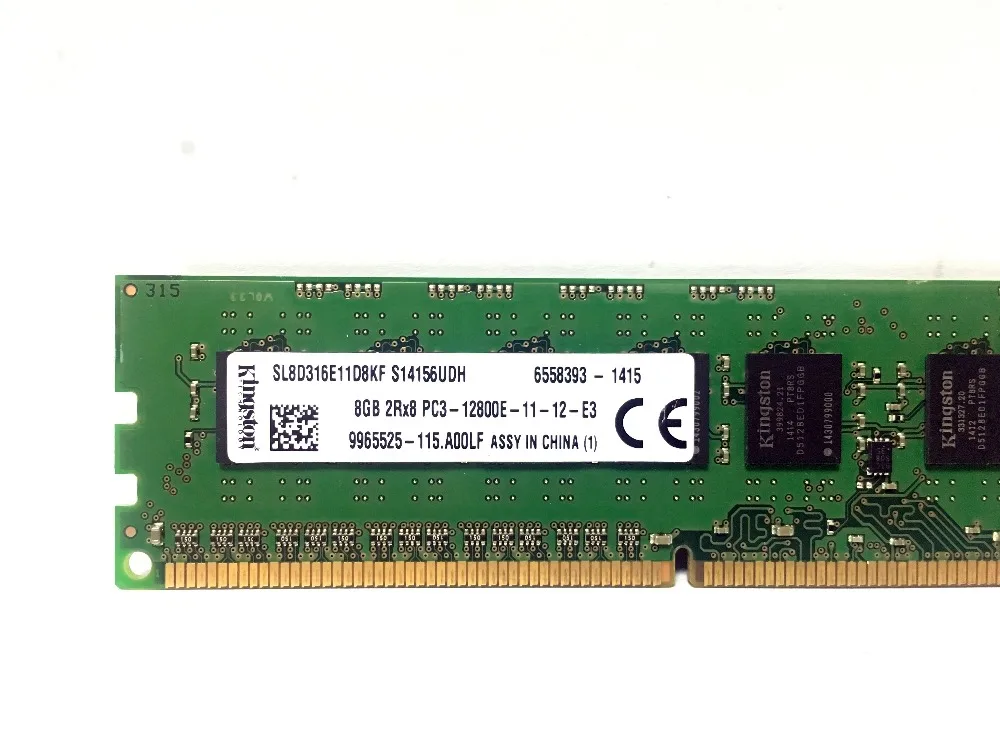 كينغستون 8 GB 4 GB ECC DDR3 PC3 12800E 14900E 1600 MHZ 1333 Mhz 10600E 14900 Mhz خادم ذاكرة عشوائيّة للحاسوب المكتبي 240pin 8G DIMM RAM 2X8G = 16 GB