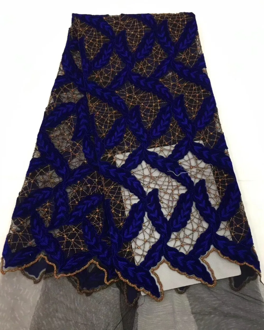 

2018 Dark blue Latest French Nigerian Lace Fabrics High Quality Tulle African Laces Fabric Wedding African velvet Tulle Lace