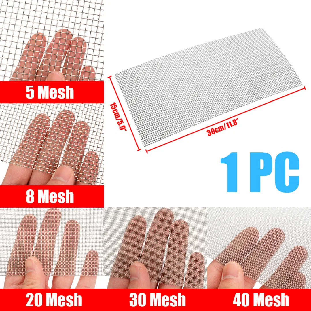 

1pc Stainless Steel Woven Wire High Quality Screening Filter Sheet 5/8/20/30/40 Mesh