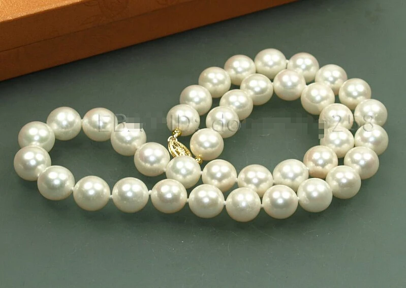 

12-13mm natural white cultured akoya pearl necklace ^^^@^Noble style Natural Fine jewe SHIPPING (C0309)