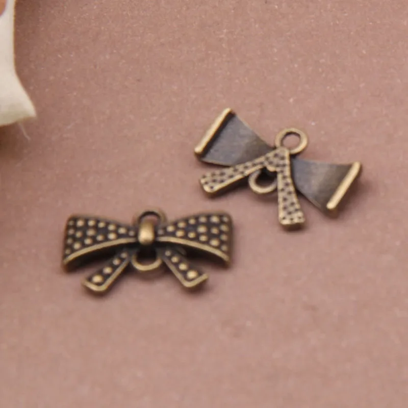 

300pcs pendants zinc alloy ancient blue bow jewelry accessories for jewelry making size 20mmx10mm