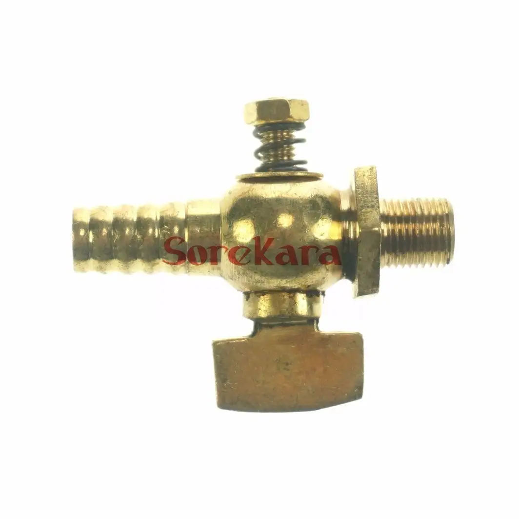 

1/8" 1/4" 3/8" 1/2" BSP male Thread to 8mm 10mm I/D Hose Barb Brass Drain petcock Shut Off Valve for Fuel Gas Oil Air 0.8Mpa