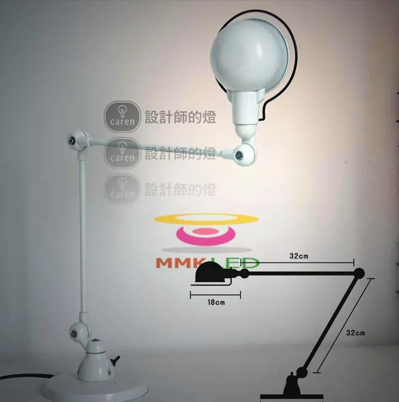 Лофт американский Ретро Настольная лампа длинная Роботизированная рука рабочий светильник Промышленный креативный AC110-240V E14 лампа бесплатно