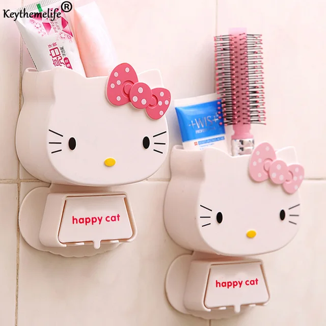Hy Cat Cartoon Toothbrush Holder Hello Kitty Storage Box Bathroom Hy Cat Cartoon Toothbrush Holder Hello Kitty Storage Box Bathroom Accessories Paste Container For