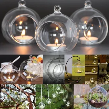 

Transparent Glass Vase Hydroponic Flower Vase Hanging Round Glass Vases Fish Tank Fishbowl Home Decorative Accessories