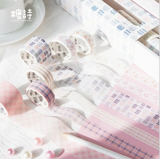 

1 set/lot DIY Japanese Paper Decorative Adhesive Tape Semi-sugarism series Washi Tape/Masking Tape Stickers