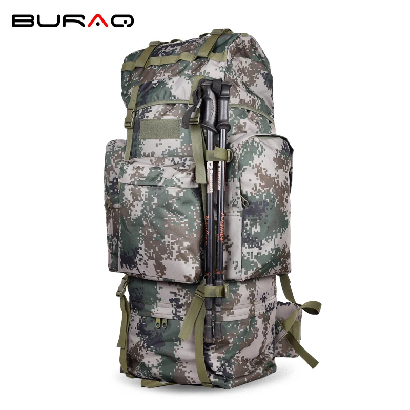 

New 100L Camouflage Men Women Water Resistant Metal Frame Airsoft Resin Mesh Large Capacity Durable Men Travel Backpack T0075-1