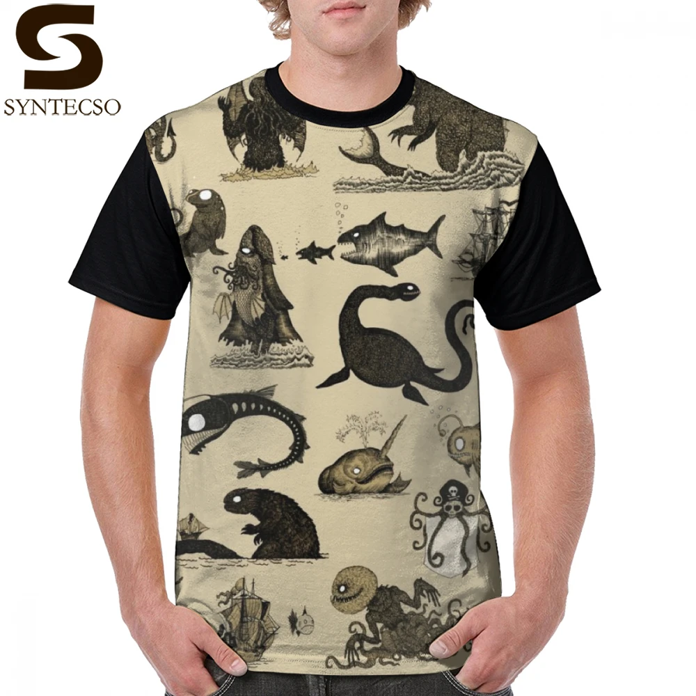 

Kaiju T Shirt Sea Monsters Collection T-Shirt 100 Percent Polyester Cute Graphic Tee Shirt Basic XXX Short Sleeve Man Tshirt