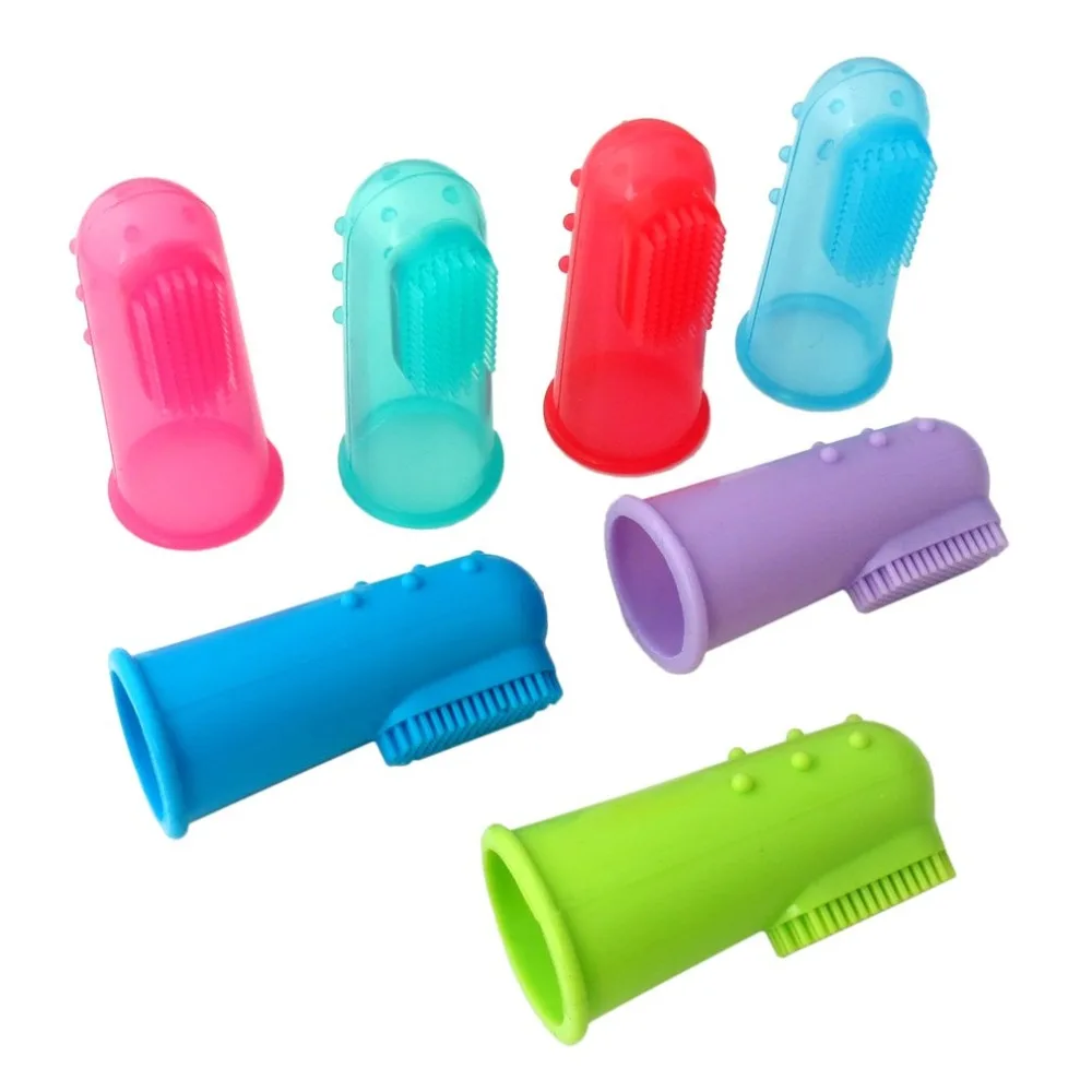 

Colorful Design Non-Toxic Soft Silicone Pet Finger Toothbrush Dogs Brush Bad Breath Tartar Teeth Care Cleaning Tool Dropshipping