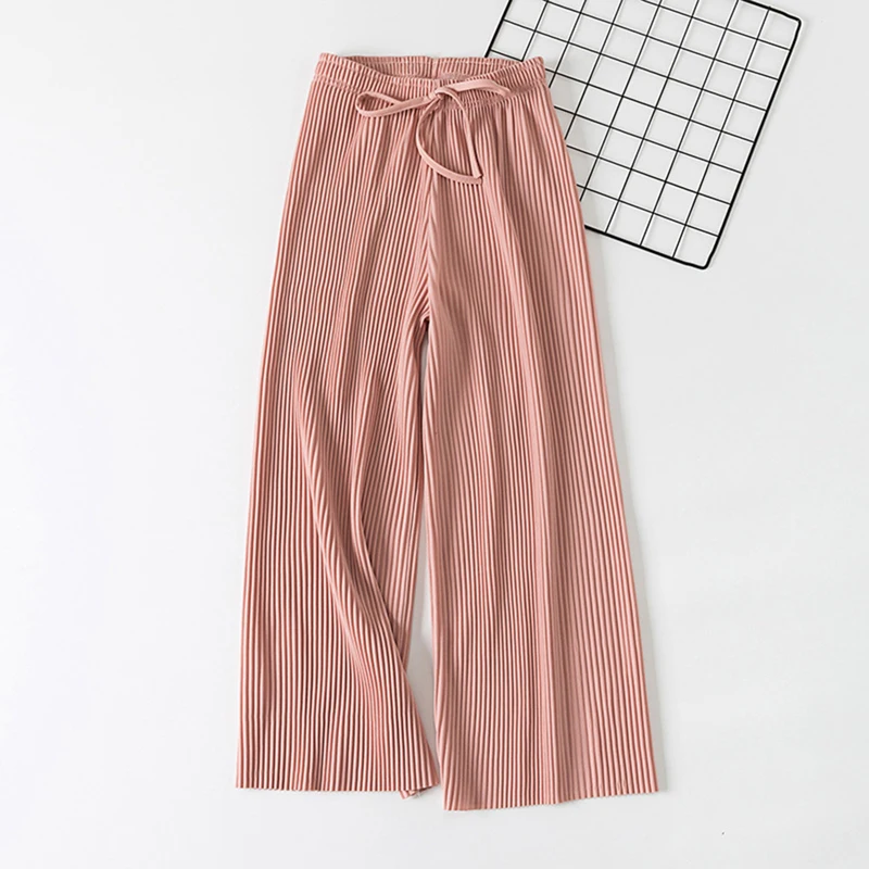 

Korean Style Wide Leg Pants Women Version Of The Wild Nine Pants Loose Casual Female Summer High Waist Pants