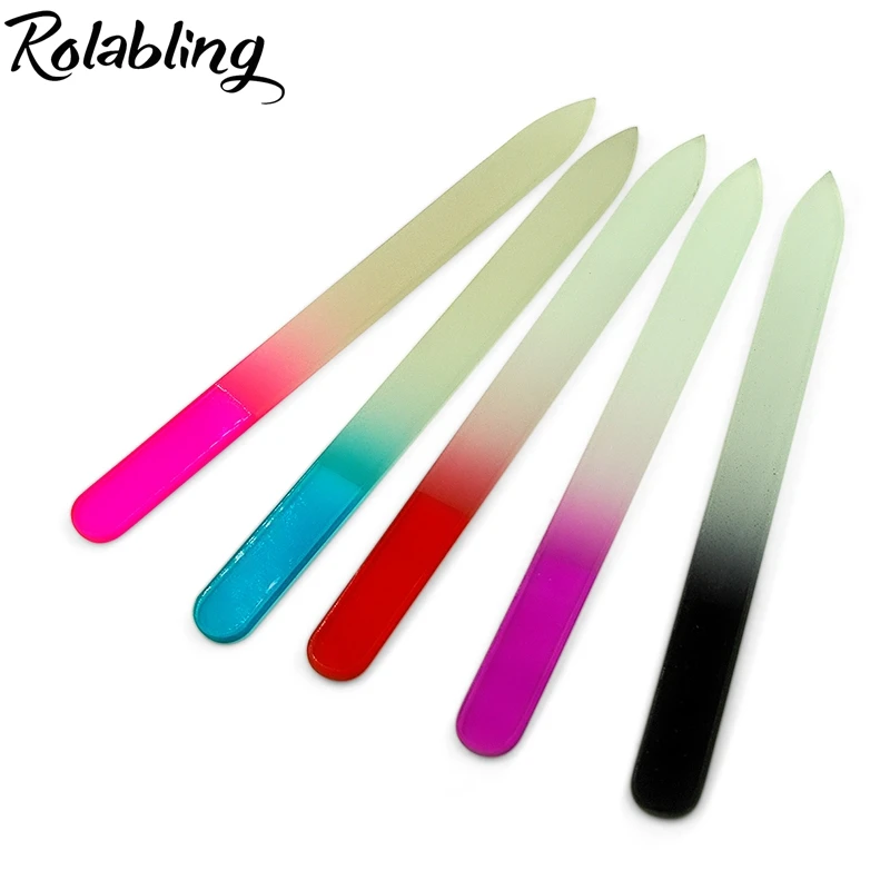 

Rolabling 5 Colors Durable Nail File Crystal Glass Buffer Sanding Nail Art Manicure Device Pro Tool