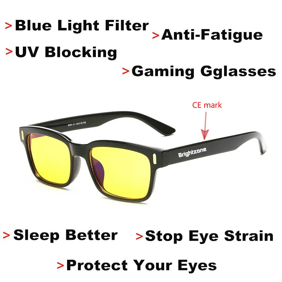 DYVision Protect Your Eyes Anti-Fatigue UV Blocking Blue Light Filter Stop Eye Strain Protection Gaming Glasses[Sleep Better]