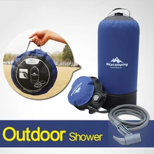 Bolsa de água inflável portátil para chuveiro, chuveiro inflável leve de pvc com 11l, saco de água para uso externo, viagem, armazenamento de água e banho