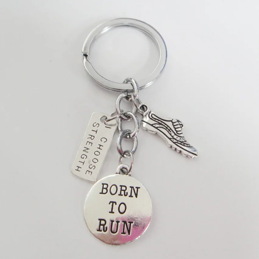 Фитнес Брелок BORN TO RUN я выбираю сила мотивирующие брелки|fitness keychains|key chainkey key chain |