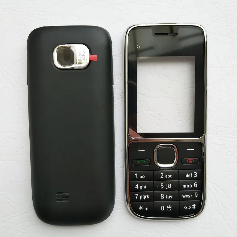 Полный Hosing для Nokia C2 C2-01 задняя крышка+ средняя рамка+ передняя рамка+ клавиатура с логотипом