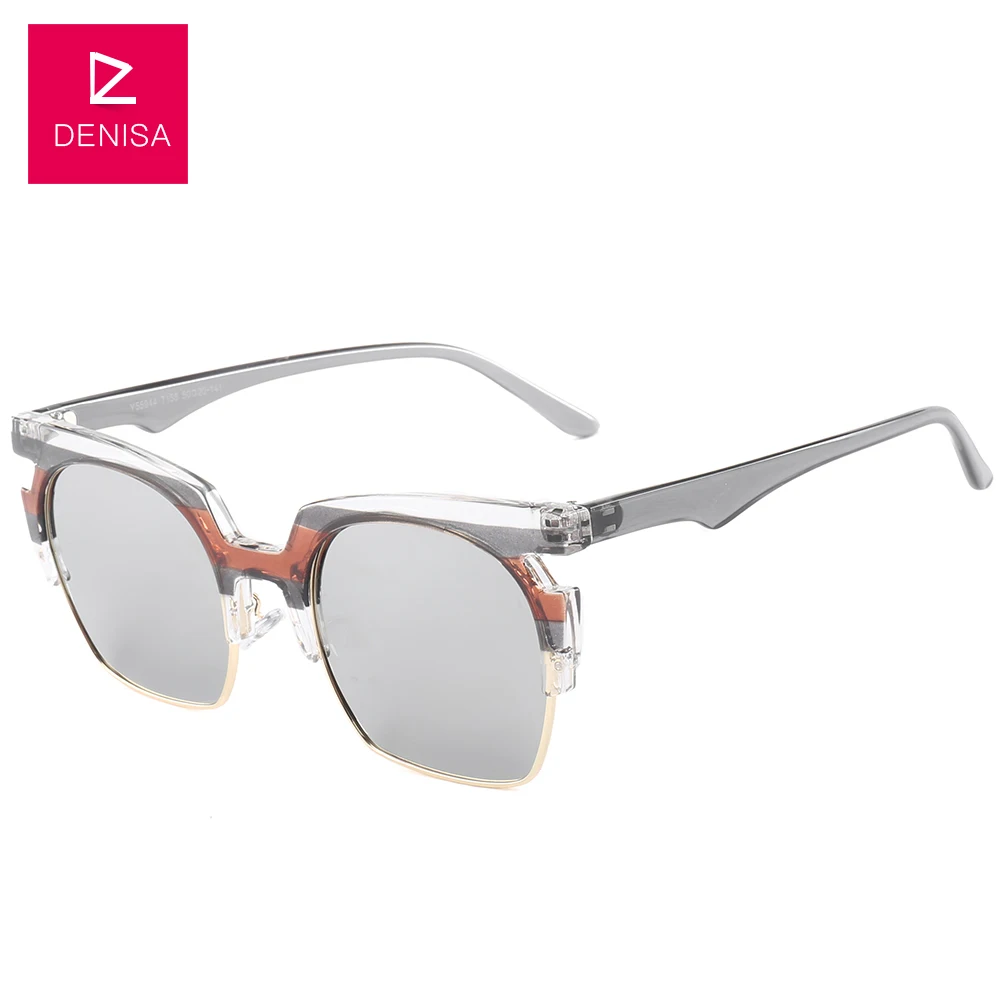 DENISA, модные поляризационные солнцезащитные очки для мужчин и женщин, солнцезащитные очки для вождения, Мужские квадратные очки Polaroid UV400 zonnebril mannen G55944 - Цвет линз: Gray Mercury
