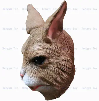 

Halloween Costume Rubber Over Head Adult Size Party Latex Rabbit Head Mask