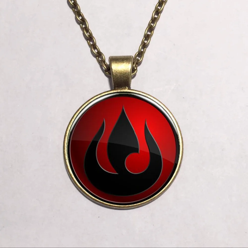 Avatar The Last Airbender Necklace Legend of Korra Fire Nation Glass
