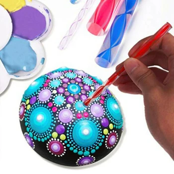 

8* Reusable Acrylic Sticks Dotting Painting Crafts Decoration Mandala Nail Art Decor Rock Painting Stencil Home DIY Professional