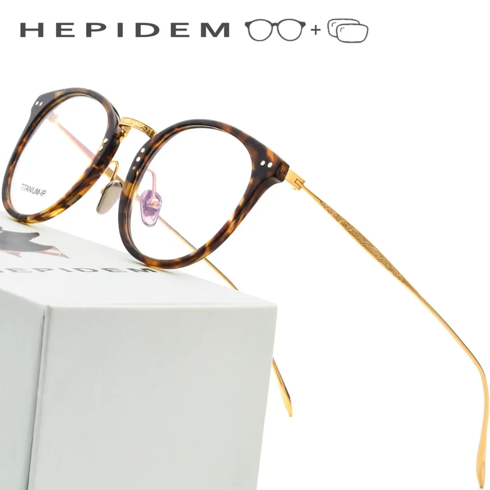 

Pure Titanium Prescription Glasses Frame Men 2018 Vintage Round Ultralight Eyeglasses Myopia Optical Frame Women Acetate Eyewear