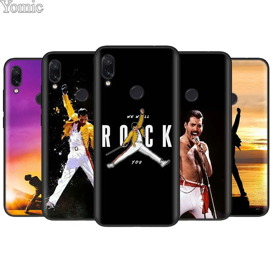 

Freddie Mercury Queen TPU Soft Silicone Phone Case Cover for Xiaomi Redmi 7 6 5 Note 7 5 6 Pro 4X 5A 6A S2 GO Poco F1 Black Case