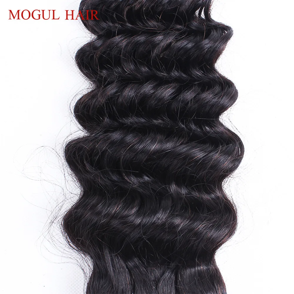 Mogul волос Малайзии глубокая волна пучки волос плетение натуральный черный 1 шт. человеческих волос 10-26 дюймов бесплатная доставка