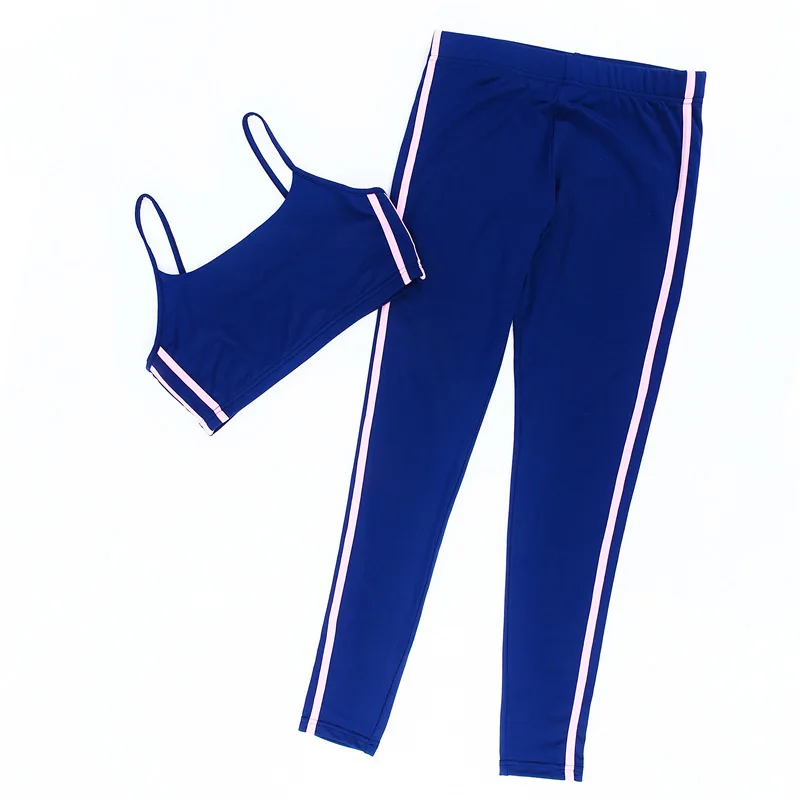 Survetement Femme Workout Suit Women Blue Crop Top Legging Pants 2 Piece Set 2018 Fashion Female Striped Printed Fitness Wear Survetement Femme Workout Suit Women Blue Crop Top Legging Pants 2 Piece Set 2018 Fashion Female Striped Printed Fitness Wear