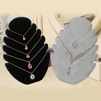 

Flame Shape Necklace Jewelry Rack Pendant Chain Display Holder Stand Velvet Easel Organizer