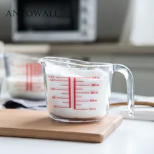 ANTOWALL утолщенный закаленный стеклянный мерный стакан со шкалой микроволновки термостойкая кружка из стекла молока для выпечки мерная чашка