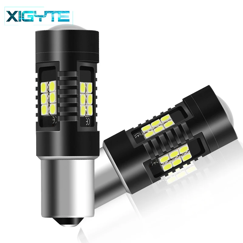 

2pcs P21W LED 1156 BA15S LED Bulbs Car Lights 1200Lm Turn Signal Reverse Brake Light R5W 3030 LEDs 12V 24V Automobiles Lamp D040
