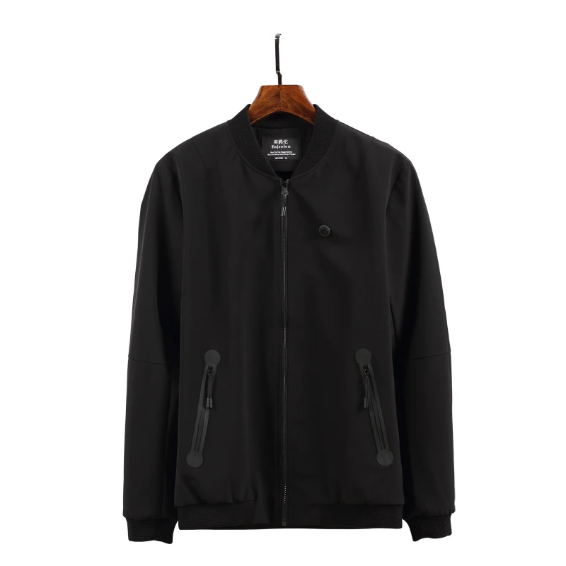 Enjeolon, брендовые весенние повседневные куртки, пальто для мужчин, черные, одноцветные, для мужчин, s размера плюс, 3XL, пальто, одежда со стоячим воротником, мужская одежда JK0411 - Цвет: Black