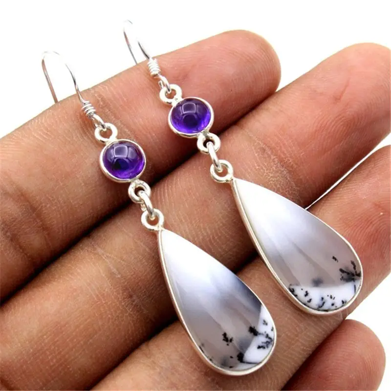 

Bohemian Style Brincos Silver Color Dangle Earrings for Women Jewelry Wedding Pendientes Engagement Statement Earings Gifts