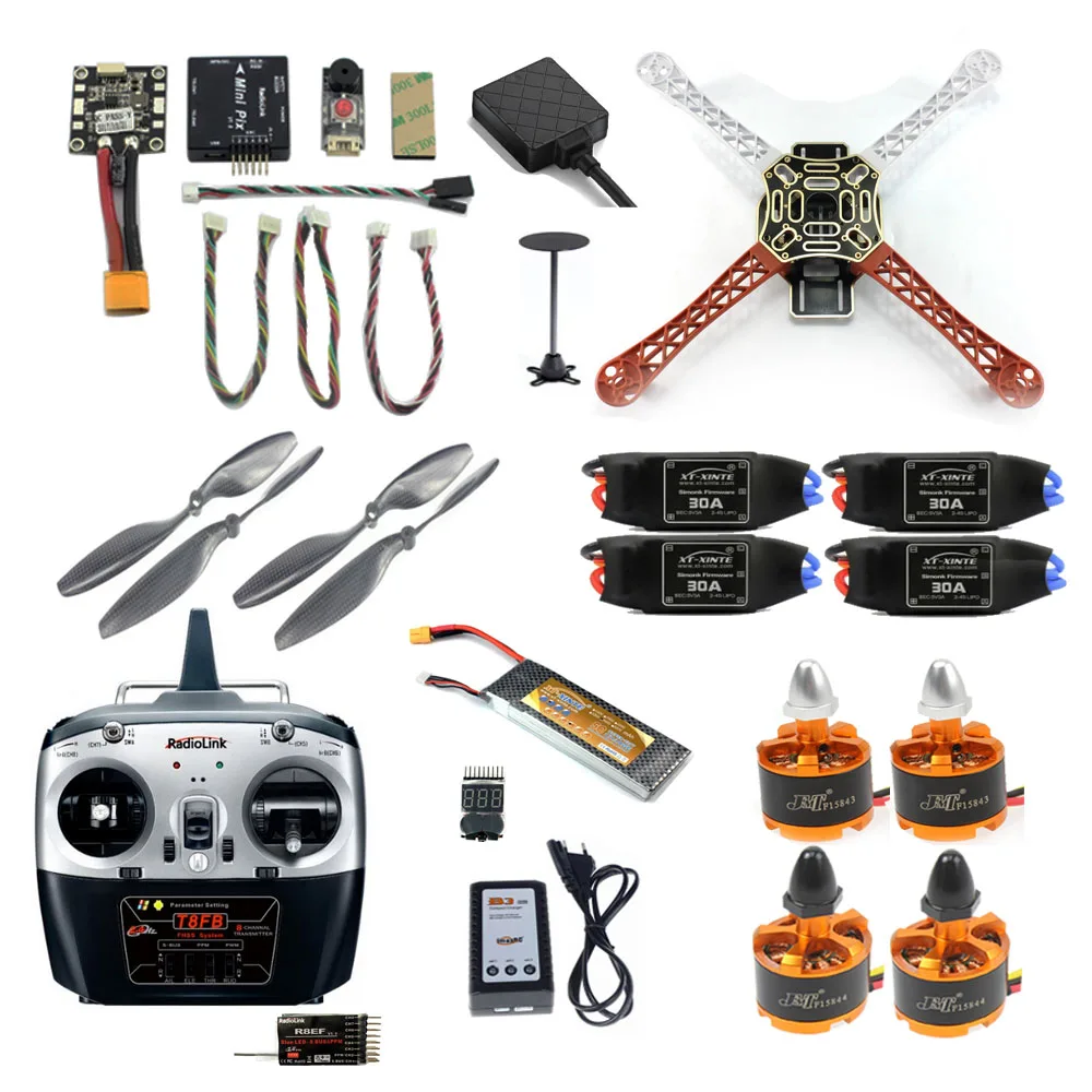  24G 8CH F450 Mini RC Hexacopter Unassemble Kits DIY Drone FPV Upgrade Mit Radiolink Mini PIX M8N GP