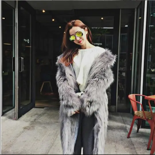 Clobee Winter Women's Faux Fur Coat Artificial Fur Overcoat Furry Jacket Femme Plus Size Warm Fake Fur Outwear Q922