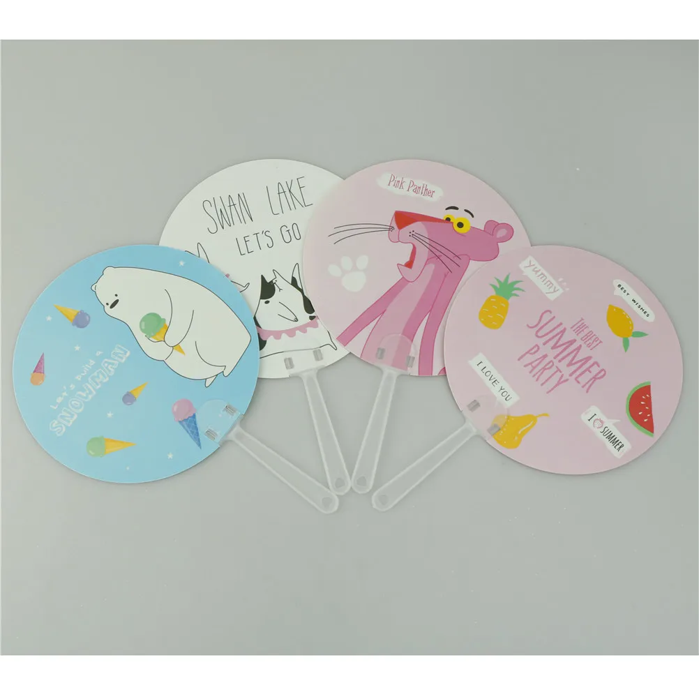 

1PCS Cartoon Round Flamingo/Unicorn Theme Fans Summer Hand Fan Birthday Party Favors