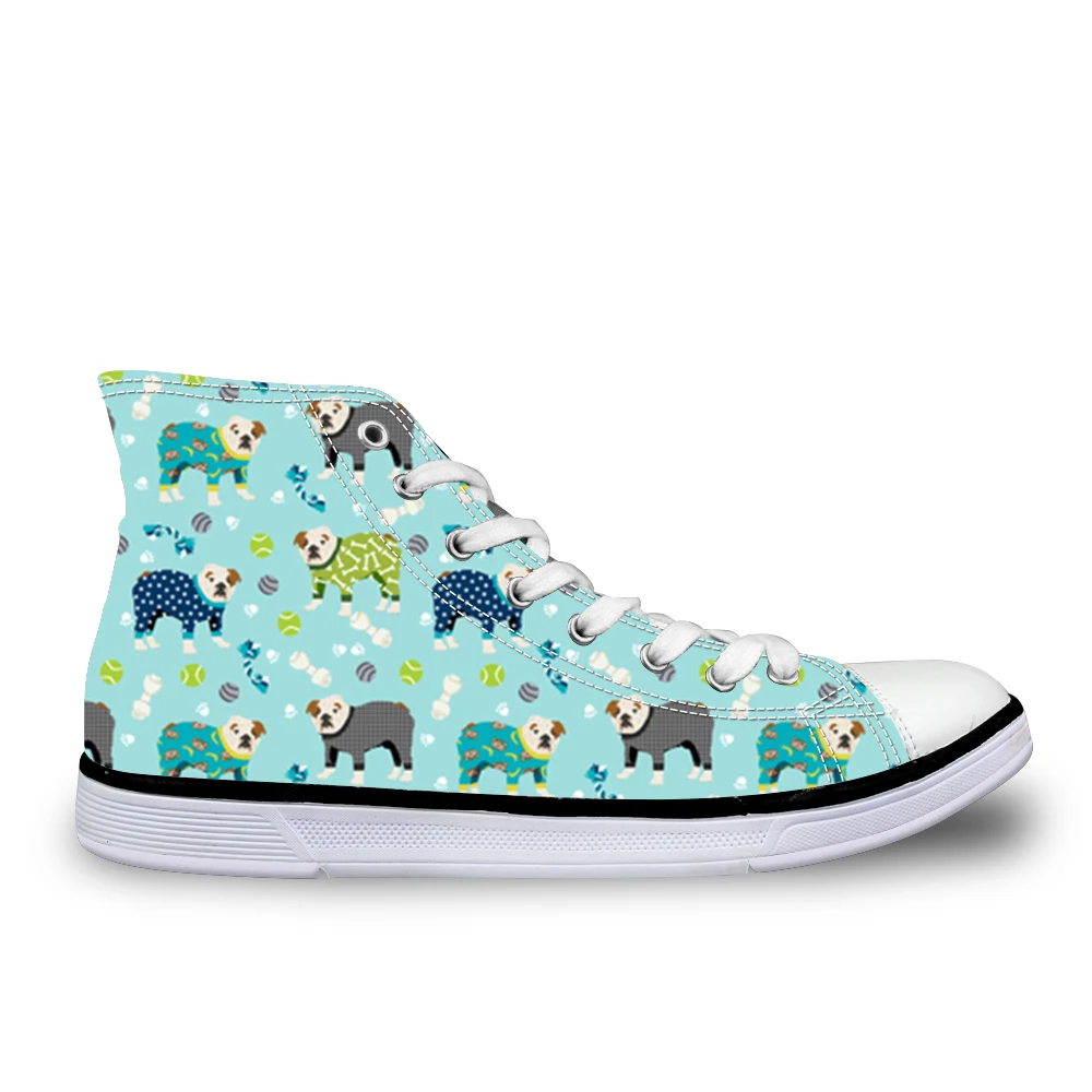 

Customized English Bulldog Printed Women Vulcanize Shoes for Ladies Flat Casual Lace up Canvas Shoes Sneakers Tenis Feminino