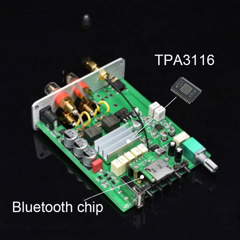 Lusya TPA3116 Bluetooth 5,0 цифровой аудио усилитель мощности 50 Вт * 2 AUX TF USB вход переменного тока 15-24 V T0711