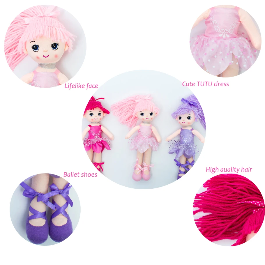 Ingrace, классическая балетная кукла для девочек, лучший подарок, плюшевая танцевальная балерина, игрушки, реалистичные, 3 цвета, детская любимая игрушка для девочек
